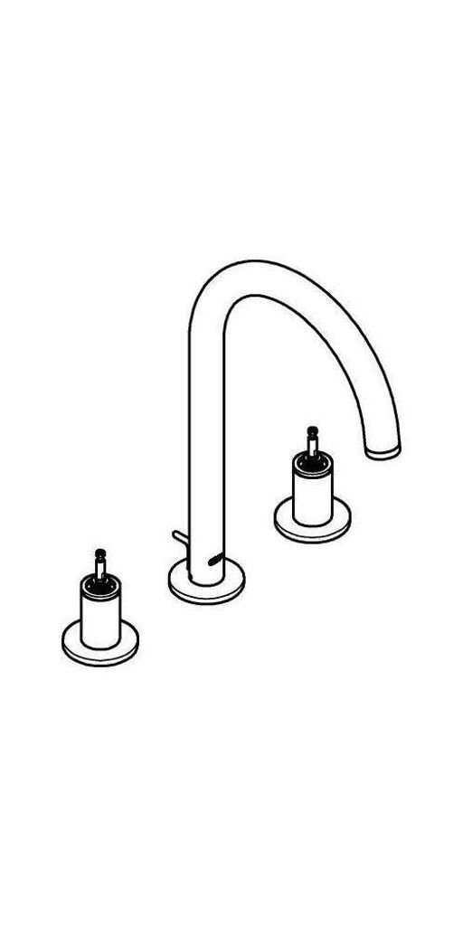 Grohe Atrio Private Collection 3-Loch Waschtischbatterie, L-Size, Ausladung 166mm, ohne Hebelgriffe, Zugstangen-Ablaufgarnitur, 20593AL0