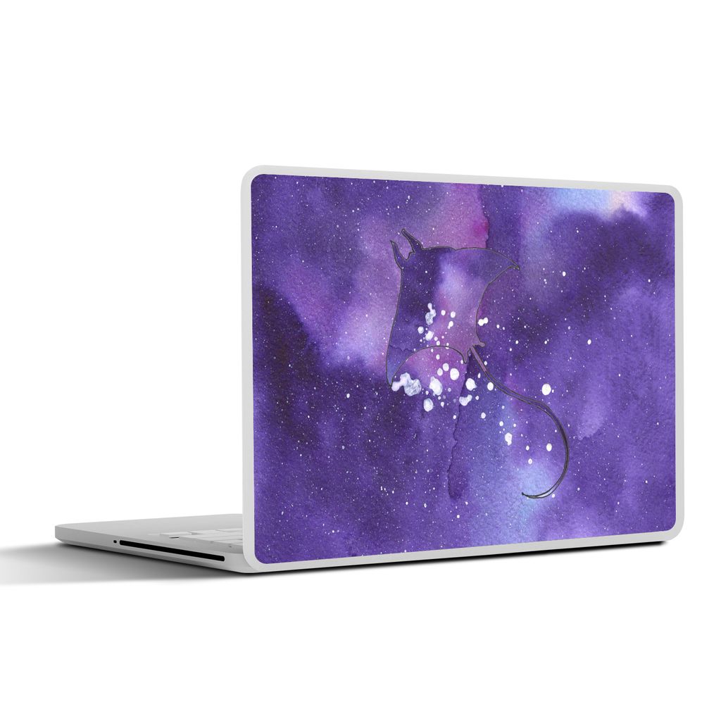MuchoWow Laptop Aufkleber Sticker Cover Manta - Weltraum - Lila 30x21 cm - Sticker für Laptop - Selbstklebend