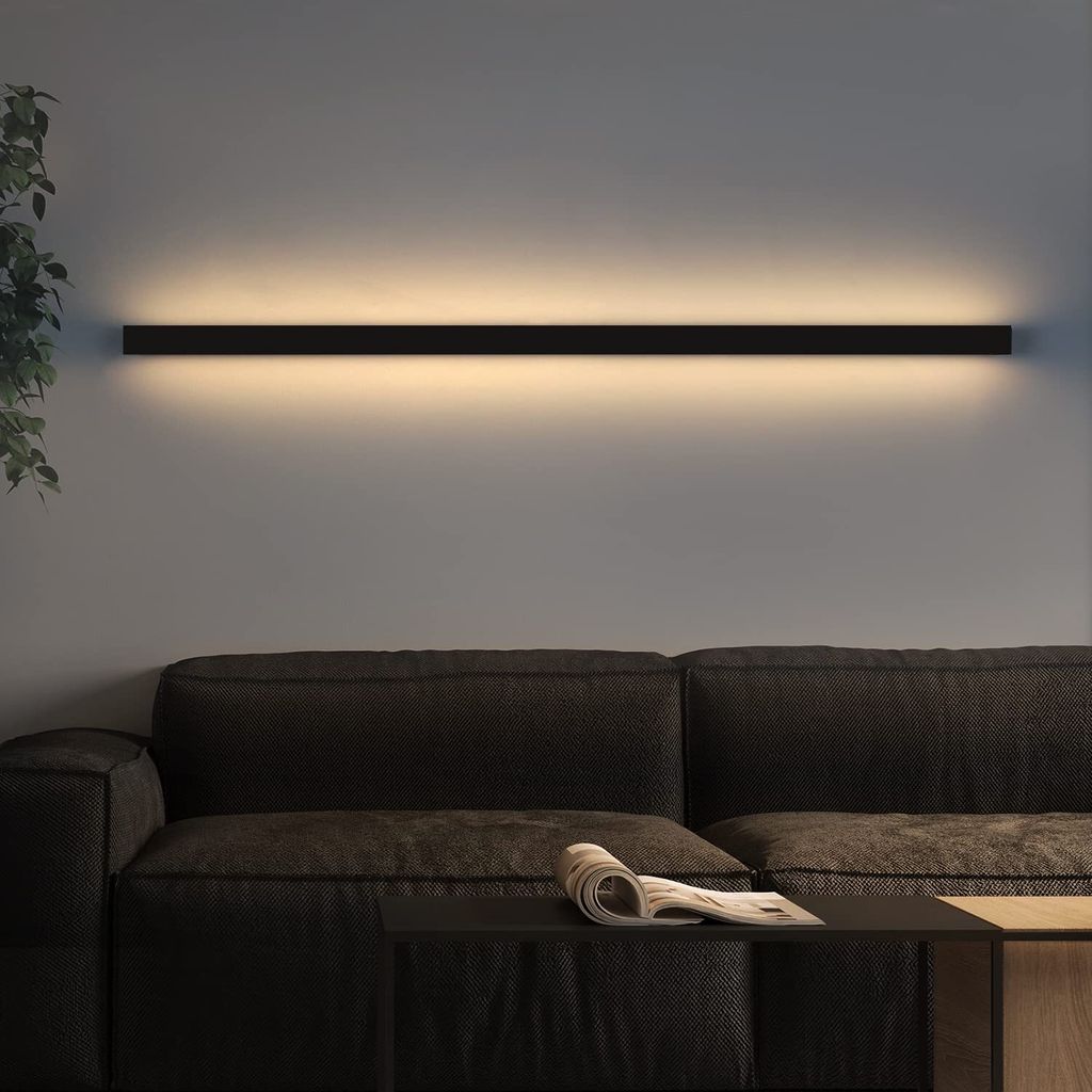 ZMH led nástěnné svítidlo vnitřní černá teplá bílá 100CM Obrázek produktu 