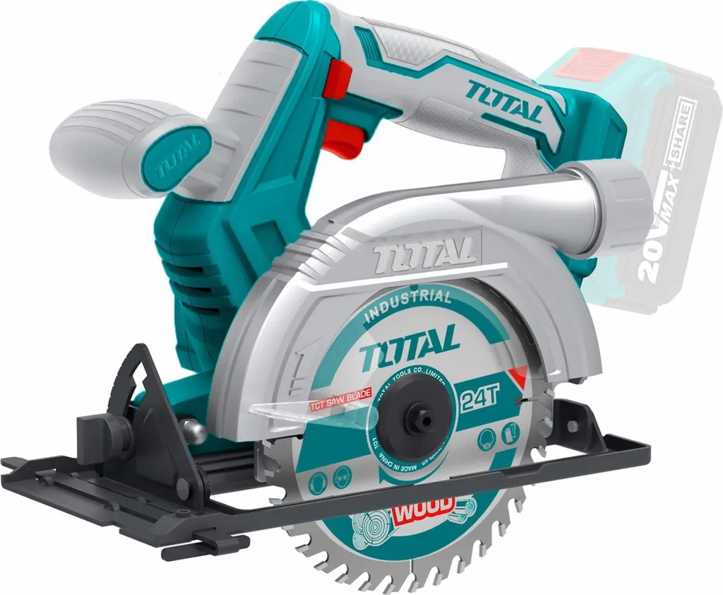 Scie Circulaire Sans Fil 140mm TOTAL 20V pour Travaux de Menuiserie