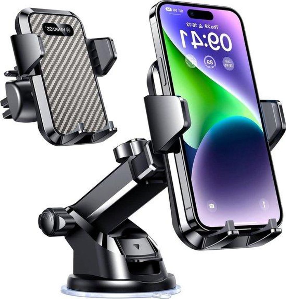 Autotelefonhalter 3in1 Ventilator Silikon schwarz