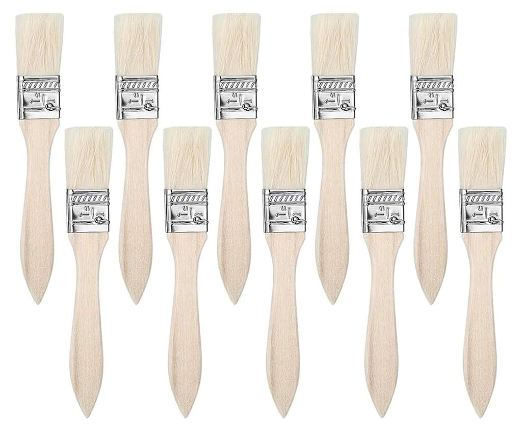 10er-Set Pinsel, Malerpinsel, Chip-Pinsel, Flacher Pinsel mit Holzgriff für Heimwerker und Holzarbeiten