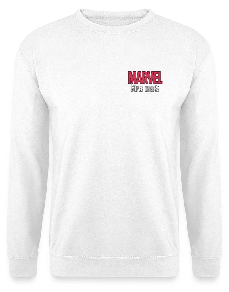 Spreadshirt Avengers Marvel Superhelden Chest- Und Backprint Uni Pullover, XXL, Weiß