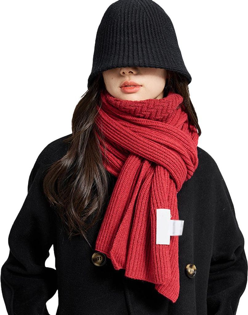 Warmer Herbst- und Winterschal, reinfarbiger warmer Winterhalsschal