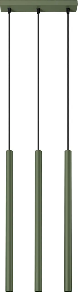 Lampada a sospensione PASTELO 3P verde oliva 3xG9 8W acciaio 104x19.5x19.5cm Sollux Lighting - 1