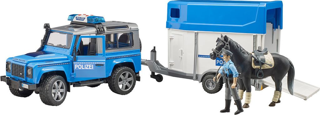 Bruder 02588 - Policejní vozidlo Land Rover Defender, kůň a Obrázek produktu 5