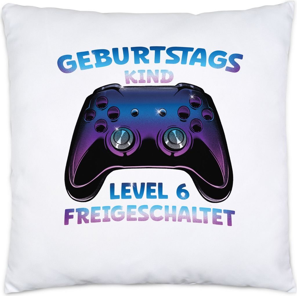 Geburtstagskind Level 6 Freigeschaltet Kissen Happy Birthday Geburtstag Alles Gute Controller Konsole Gamer