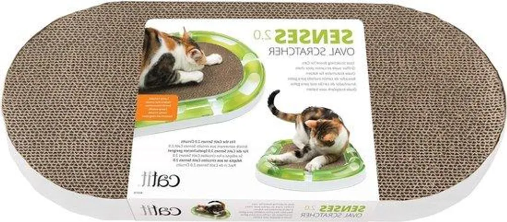 Griffoir ovale en carton pour chats - Modèle XL Premium Gris Anthracite