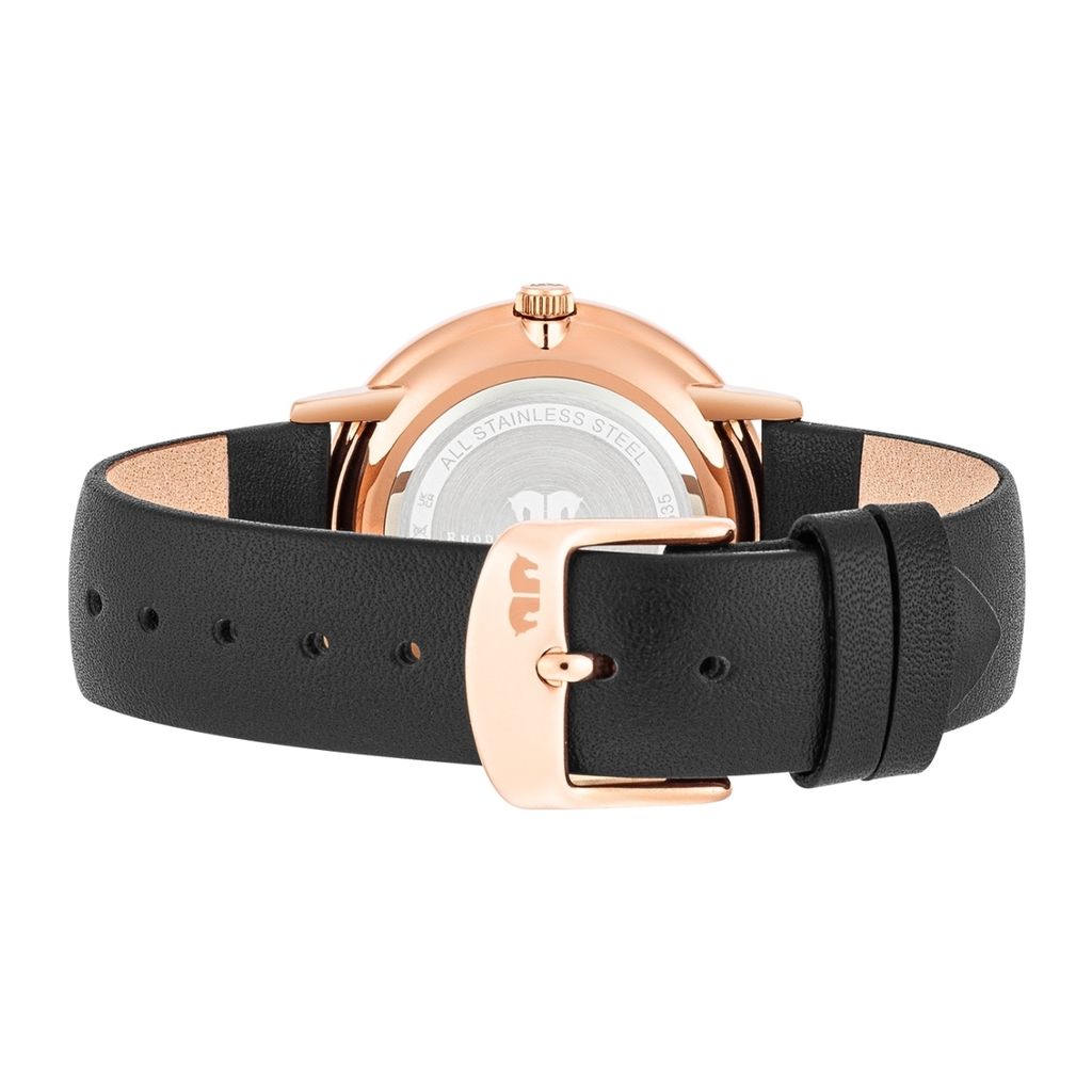 Wunderschöne Damenuhr Roségold Römische Ziffern Echtlederarmband 1083R