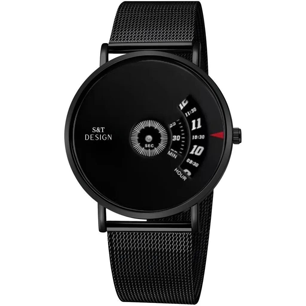 Orologio Uomo Nero Minimalista Acciaio Inox Sottile Quarzo | Brand X