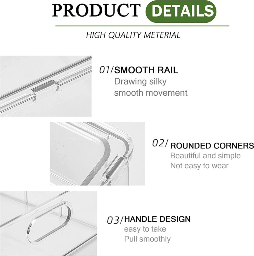 4er-Pack stapelbare Kühlschrank-Organizer-Behälter mit Produktbild 5