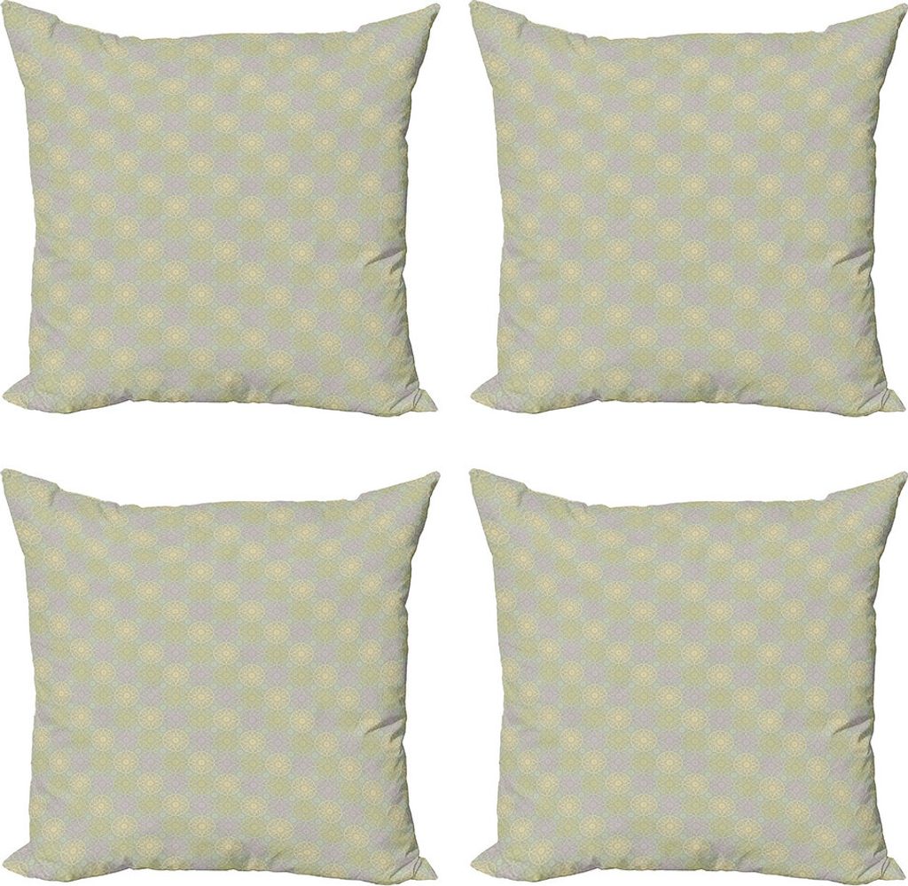 ABAKUHAUS Pastell Kissenbezug Set (4 Stück), Mandala-Art-Free Spirit, Moderner Doppelseitiger Digitaldruck, 45 cm x 45 cm, Mehrfarbig