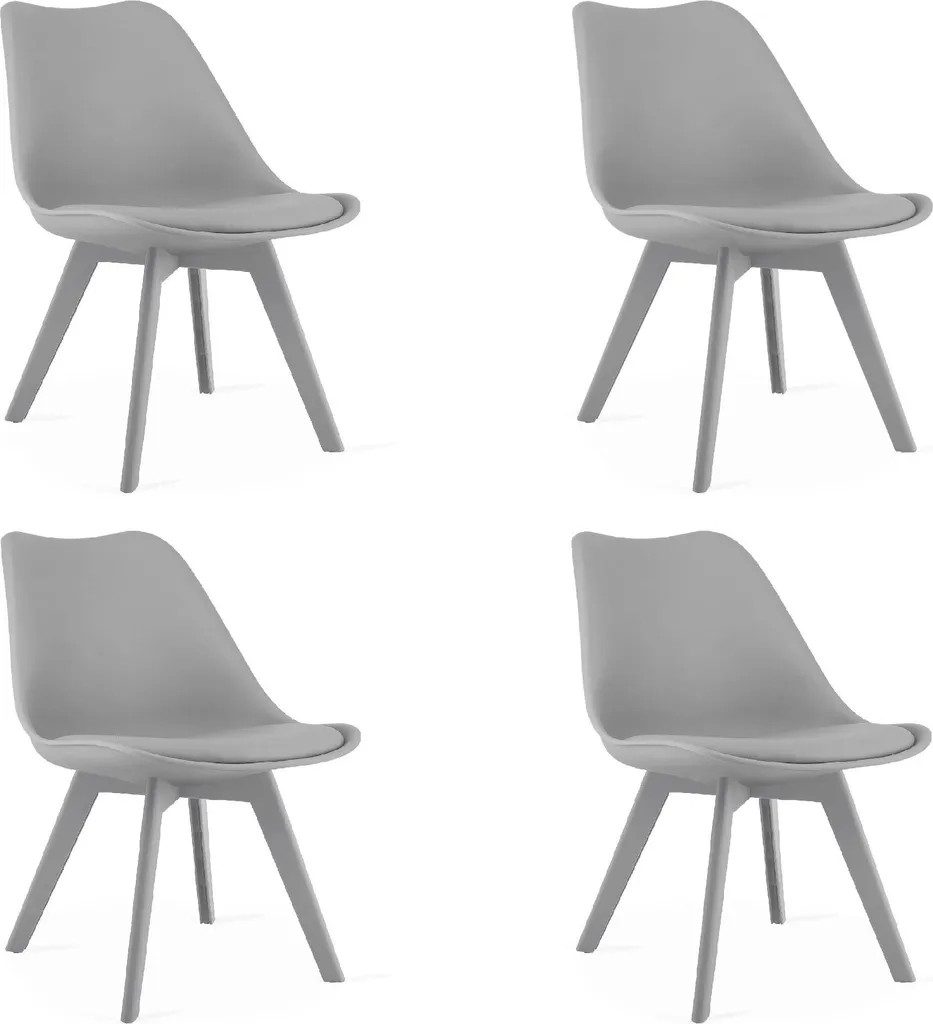 Set 4 Sedie MARK Grigie Ecopelle per Soggiorno e Ufficio | Offerta Online