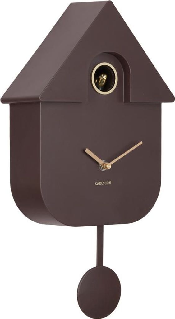 Karlsson - Wanduhr Modern Cuckoo Oro - Erdbraun