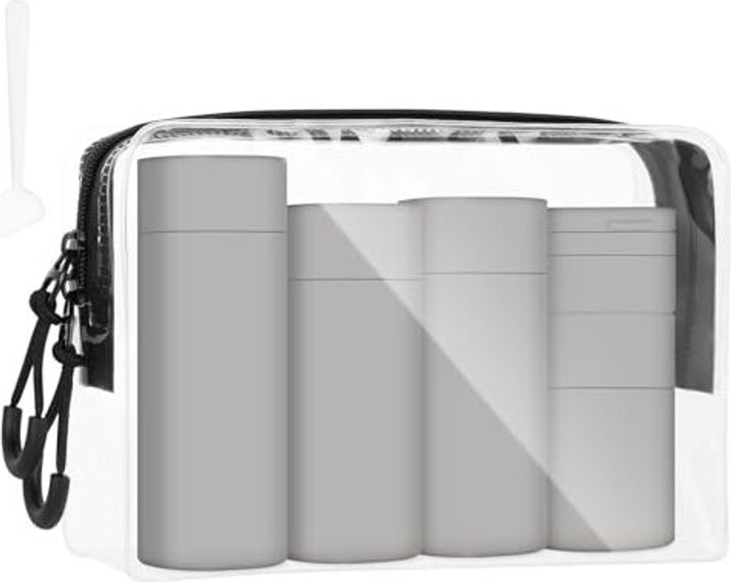 Flintronic Silicon-Reiseflaschen, Flaschen füllen Toilettenartikel, leckdichte -freie praktische Set (Grau)