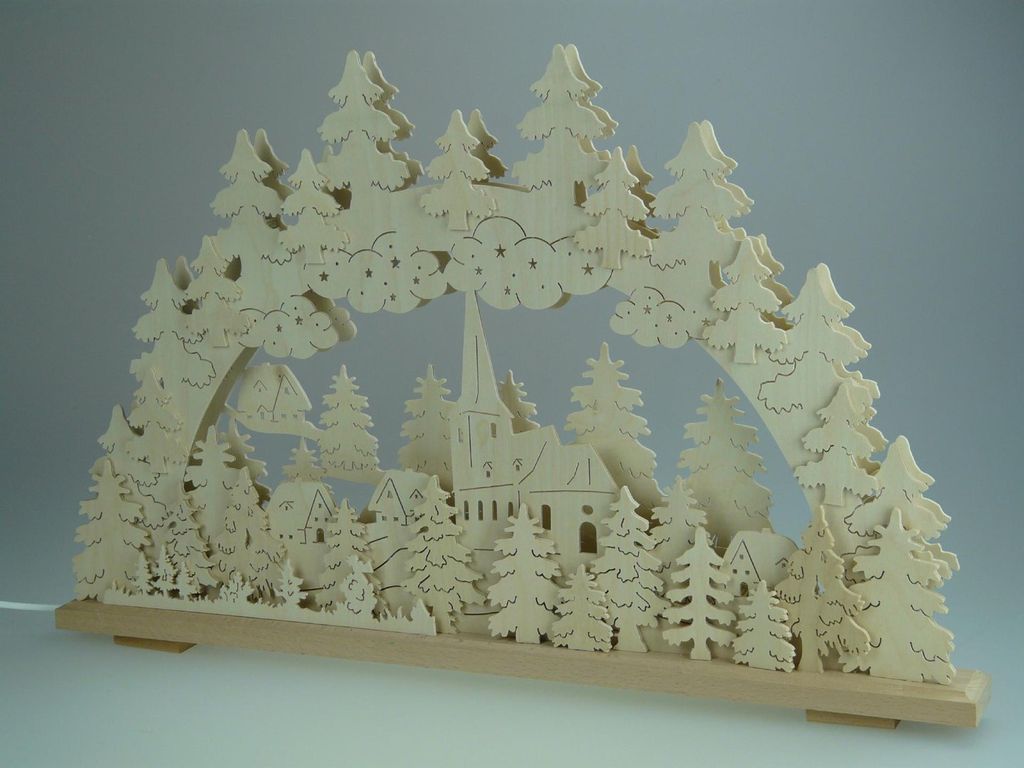 Original Erzgebirgischer Marken Schwibbogen Lichterbogen 70 x 43 cm S70-B_30