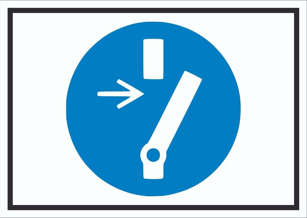 Vor Wartung oder Reparatur freischalten Symbol Schild A5 (148x210mm)