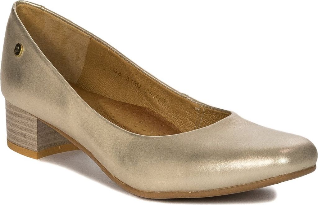 Schuhe Maciejka Goldene Damen-Pumps aus Leder mit hohen Absätzen 0333025001