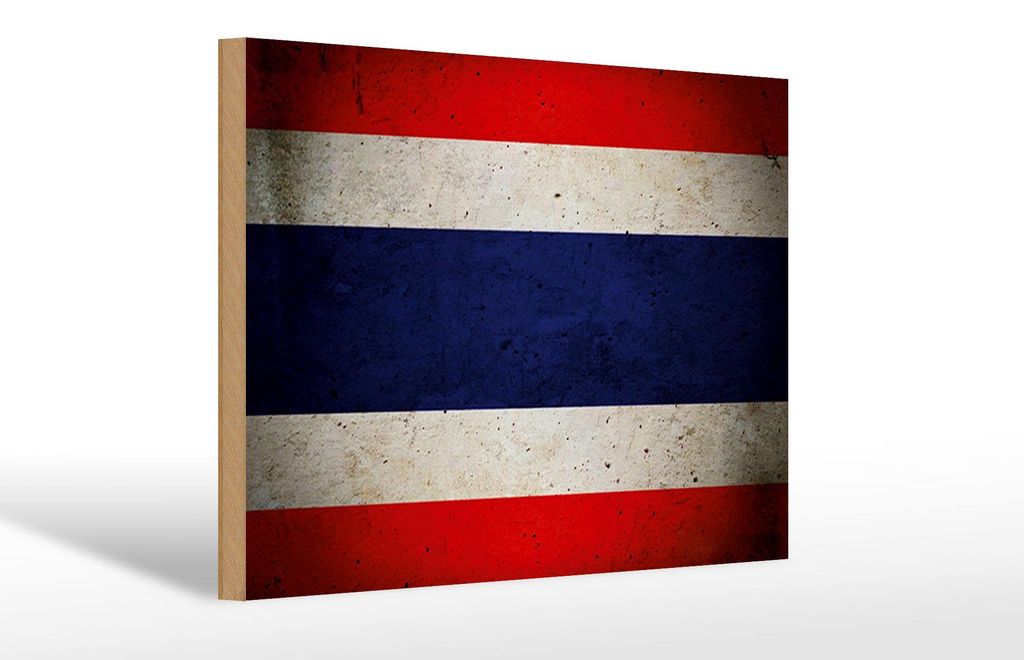 Holzschild Flagge Thailand, 30x20 cm, Holzschilder Fahne Nationalität