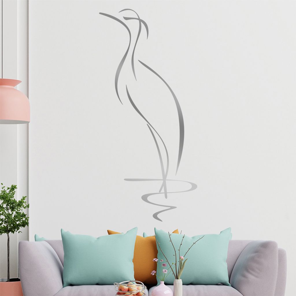 Vogel Linien Wandtattoo in 6 Größen - Wandaufkleber Wall Sticker - Dekoration, Küche, Wohnzimmer, Schlafzimmer, Badezimmer