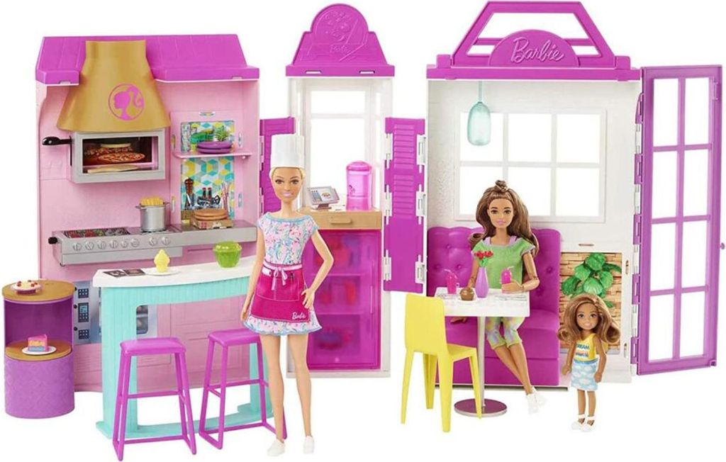 BARBIE Spielset Restaurant Cookn Grill HGP59 mit Puppe Produktbild 