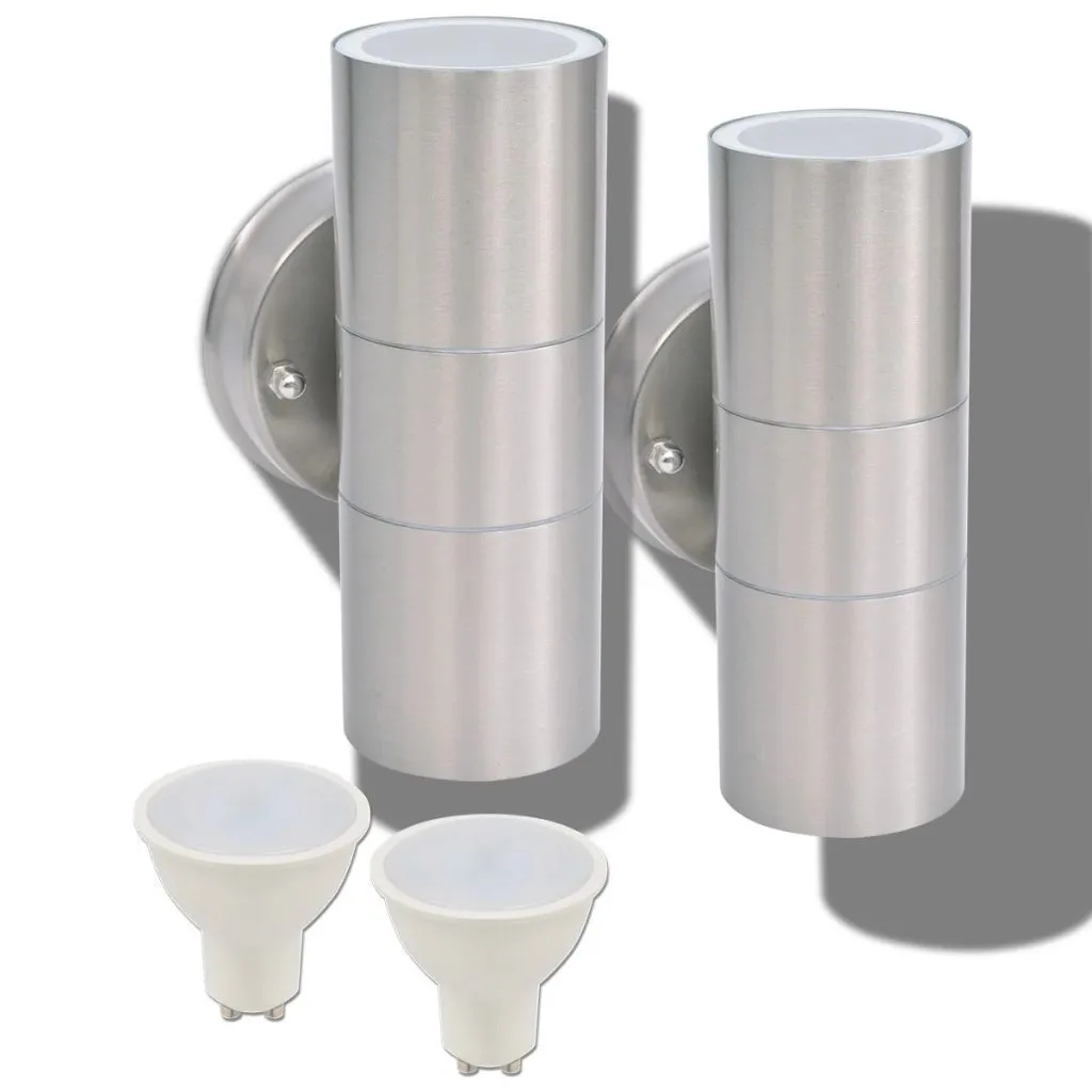 vidaXL Lampes Murales Extérieures LED 2 pcs en Acier Inox Up & Down