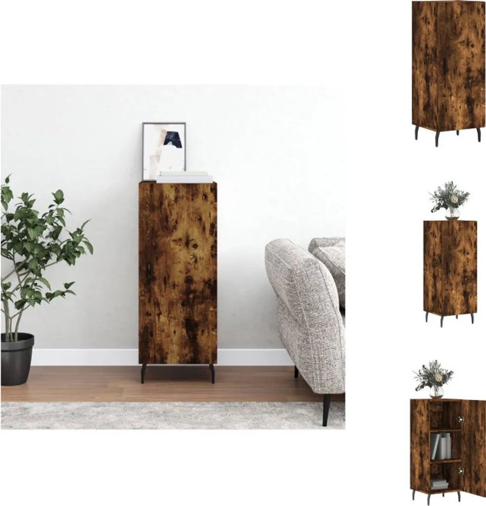 Mobiletto Credenza 34,5x34x90 cm Rovere Fumo - Arredo Casa Moderno