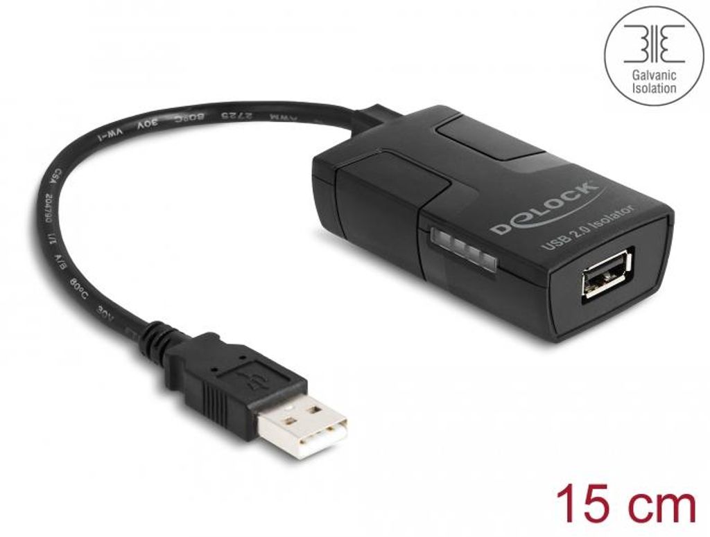 Delock Isolator USB 2.0 Typ-A Stecker zu Buchse mit 5 kV Produktbild 