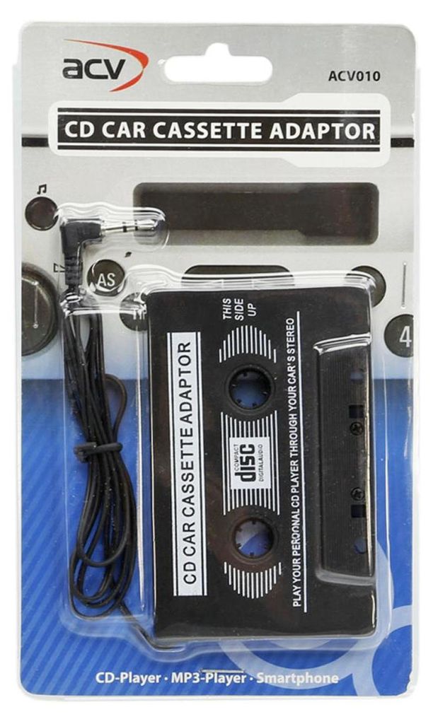 ACV AD-CAS-1, 3,5 mm (1/8"), Schwarz, CD-Player, MP3-Player, Smartphone