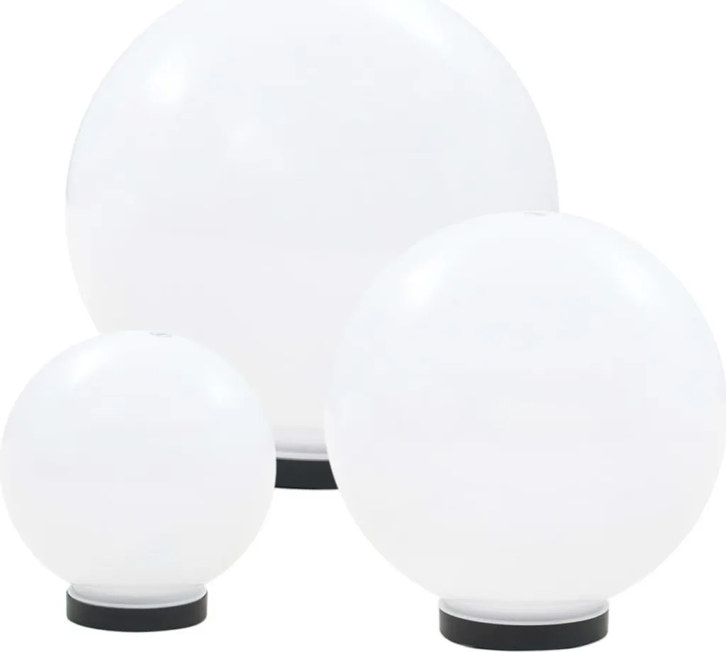 vidaXL Set di luci da giardino a LED 3 pezzi sferici 20/30/40 cm PMMA