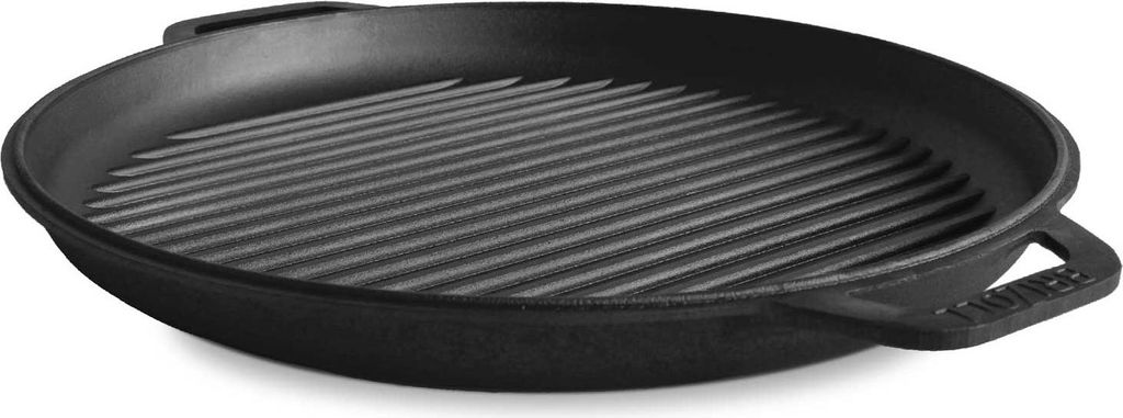 Grill-Deckelbratpfanne 36 cm aus Gusseisen Universaldeckel Servierpfanne Präsentiertelle
