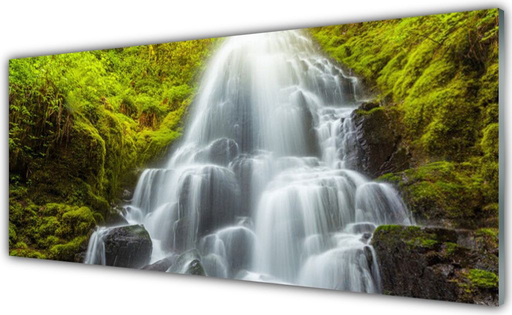 Küchenrückwand aus Glas 125x50cm Spritzschutz Wasserfall Natur