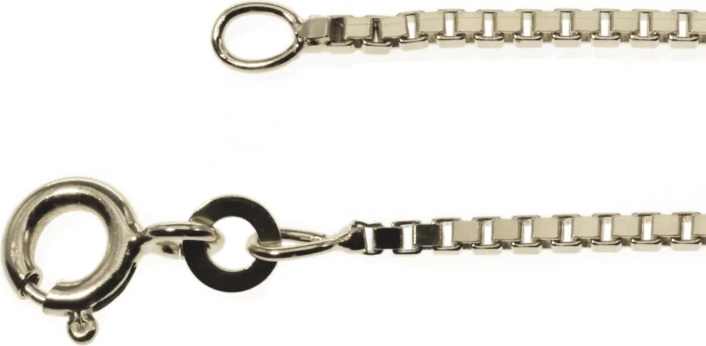 Chaîne en or blanc 333 maille Venezia 1,2mm - Collier femme chic 40cm