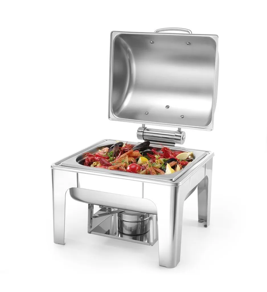 Chafing Dish Professionnel pour Buffet - Réchaud GN 1/2 Inox 4L - 2