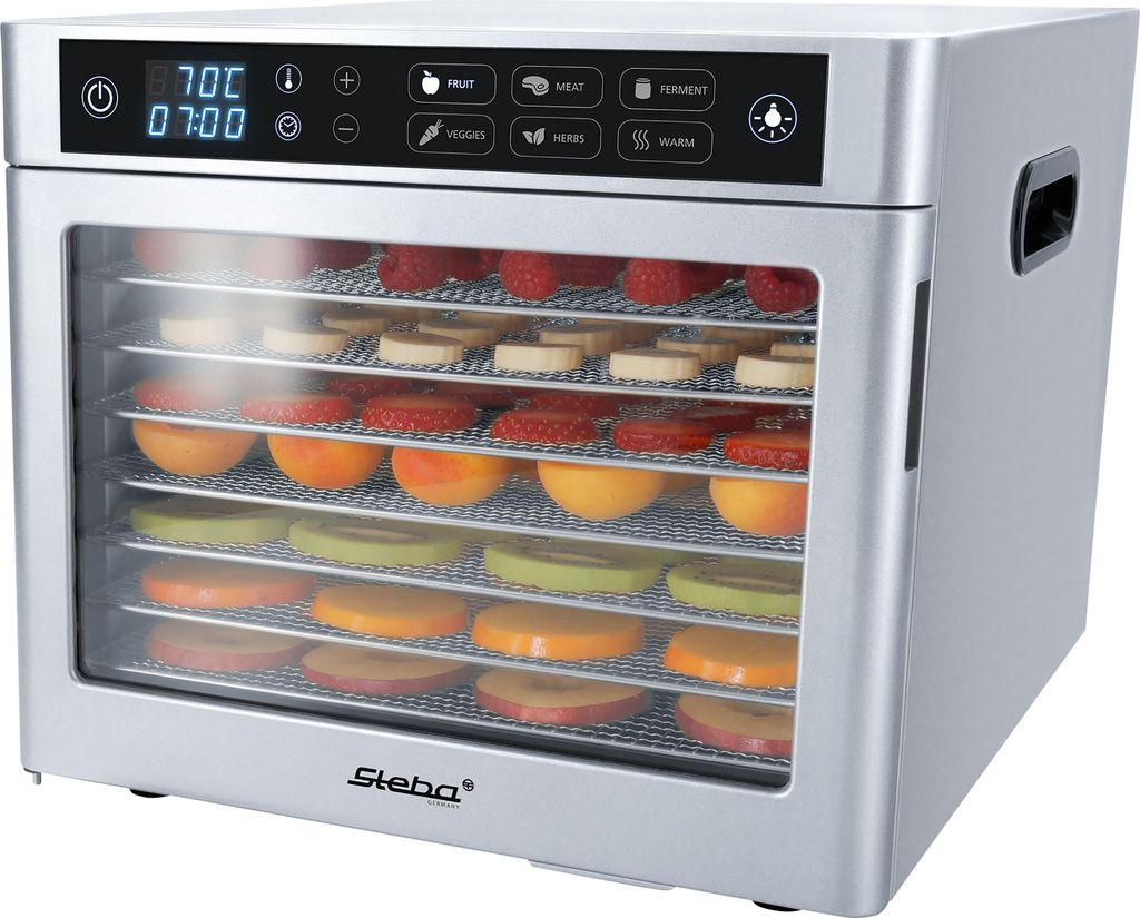 Steba ED 80 Steel Deluxe Dörrautomat 8 Aufsätze 35-85°C LED - Display