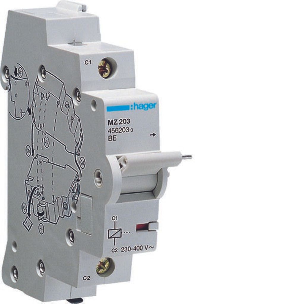 HAGER Arbeitstromauslöser für MCB RCBO < 125A 230-415V AC 110-130V DC