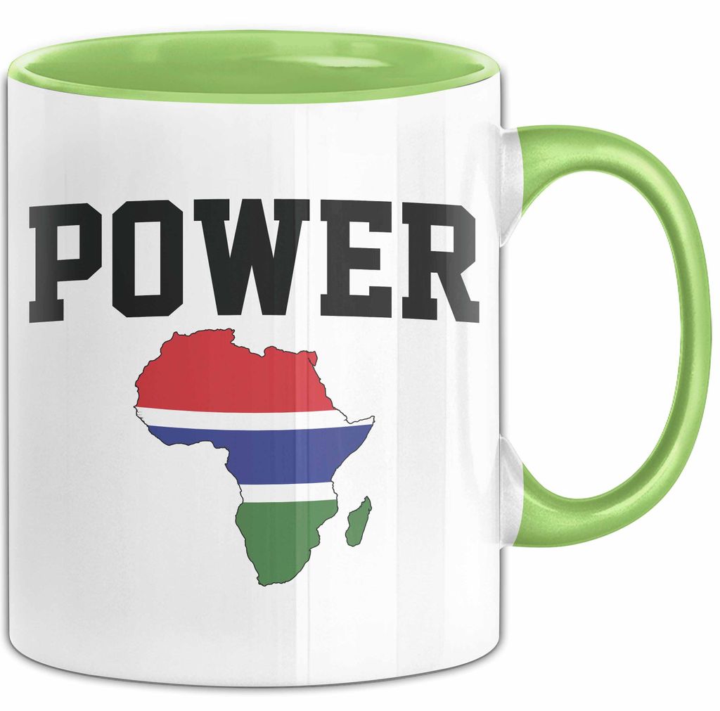 Afrika Tasse Geschenk Schwarz Afrikanischen Power Gambia Map Becher (Grün)