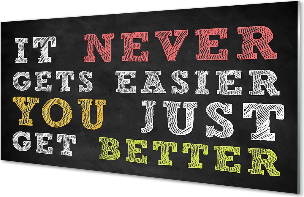 Glasbilder 100x50 Wandkunst Inschrift Farbe