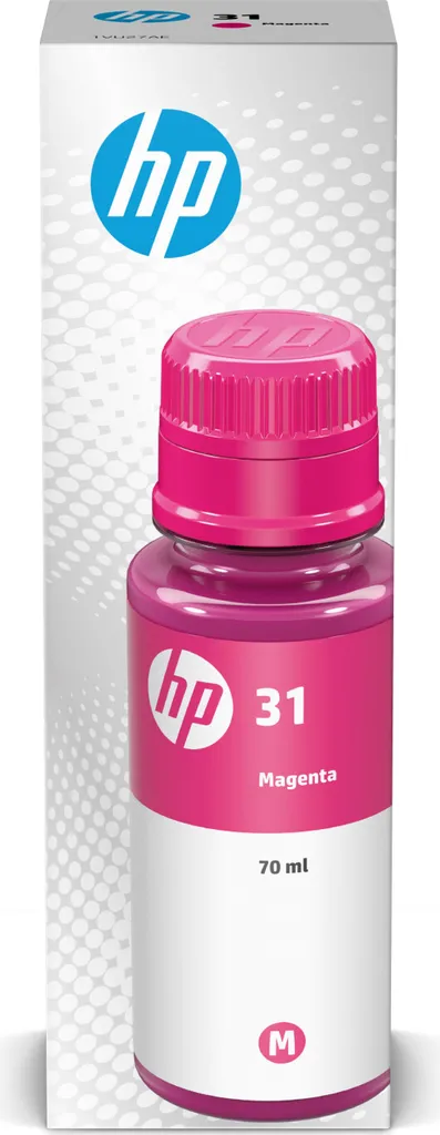 HP 31 70-ml Magenta Original Ink Bottle - Magenta - HP - HP Ink Tank 310 - HP Ink Tank Wireless 410 - HP Smart Tank 350 - HP Smart Tank Wireless 450 - HP Smart... - 8000 pagine - Resa standard - 70 ml - 25