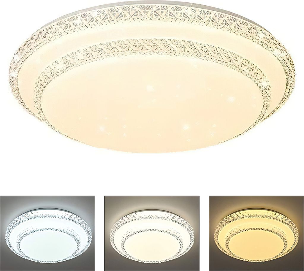 Ultra-dünne LED-Deckenleuchte, moderne Acryl-Smart-Lampe für Wohnzimmer, Schlafzimmer und Esszimmer mit 360°-Licht und hoher Helligkeit.