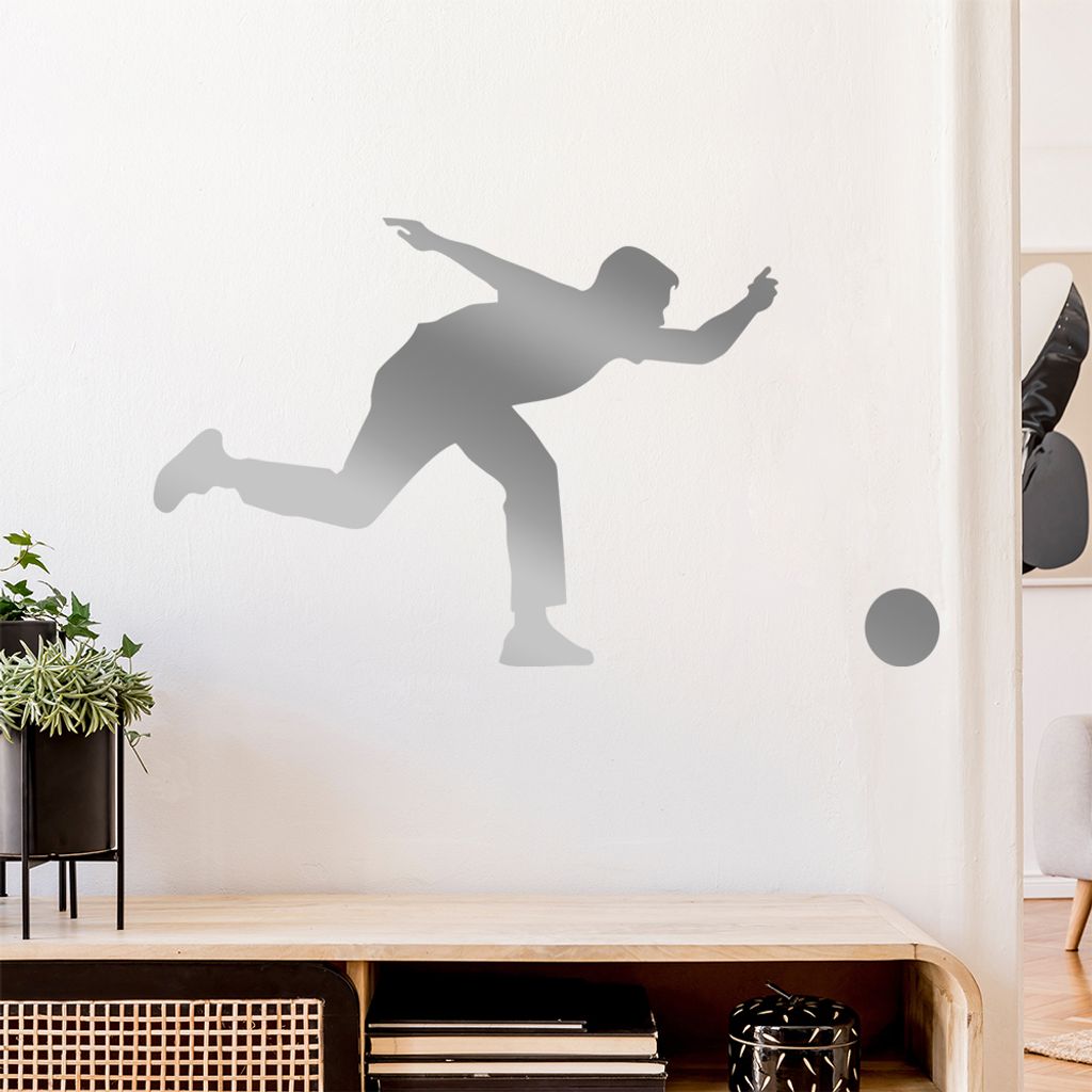 Bowling Kegeln Figur Spieler Wandtattoo Wandaufkleber Wall Sticker - Dekoration, Küche, Wohnzimmer, Schlafzimmer, Badezimmer