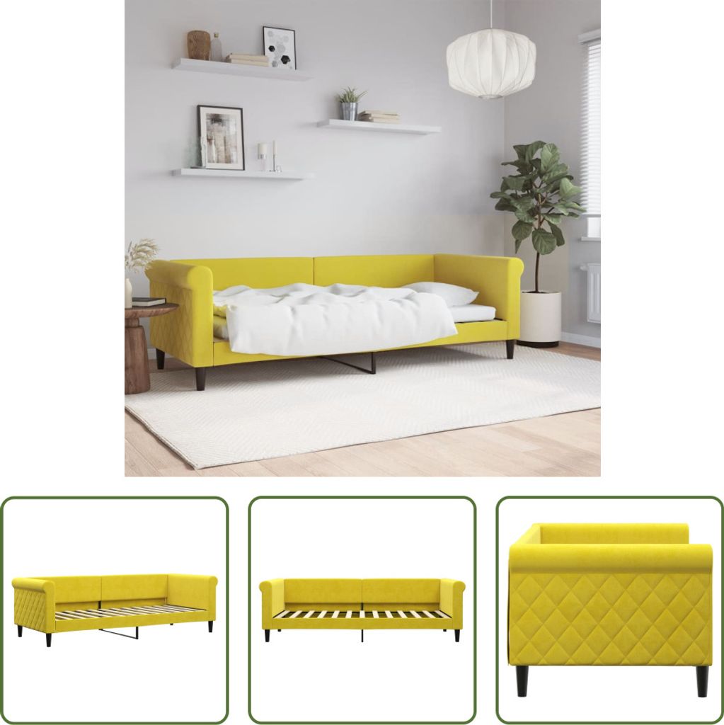 The Living Store Tagesbett Gelb 80x200 cm Samt