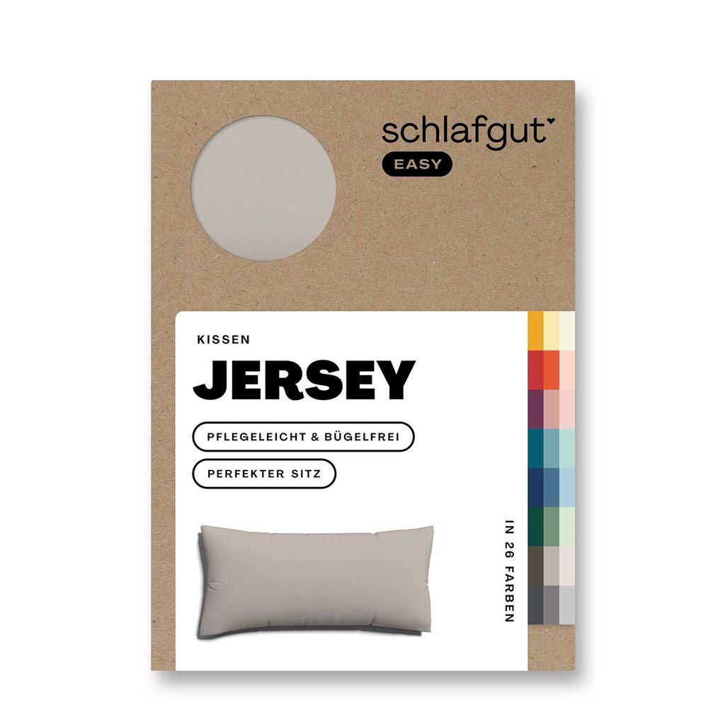 Schlafgut Easy Jersey taie d'oreiller 60x80 cm, Fait avec 100% Coton Super Doux, Fermeture éclair cachée, Ultra Doux et Respirant, certifié Oeko-Tex, Full-White