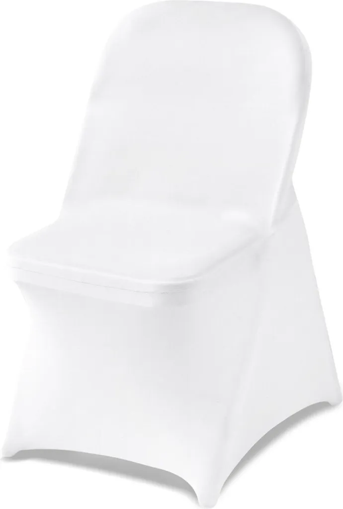 Lot 150 Housses de Chaise Blanches Mariage en Polyester et Élasthanne