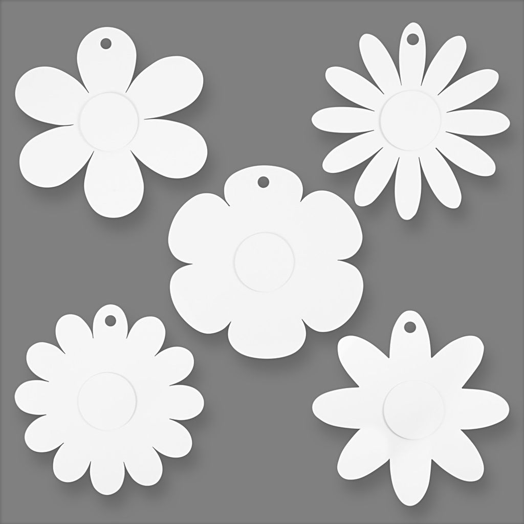 Creativ Company Flowers White, 5x 3st.