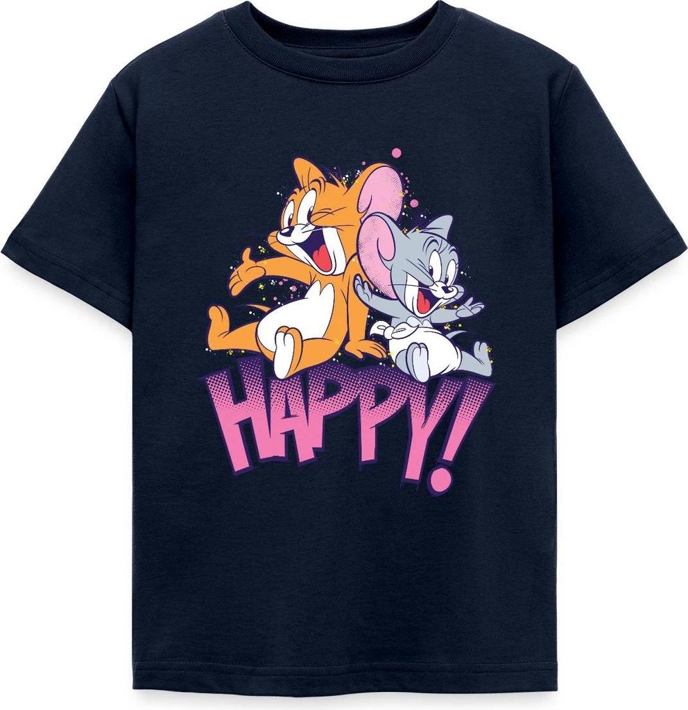 Spreadshirt Tom Und Jerry Jerry und Nibbles Kinder T-Shirt, 110/116 (5-6 Jahre), Navy