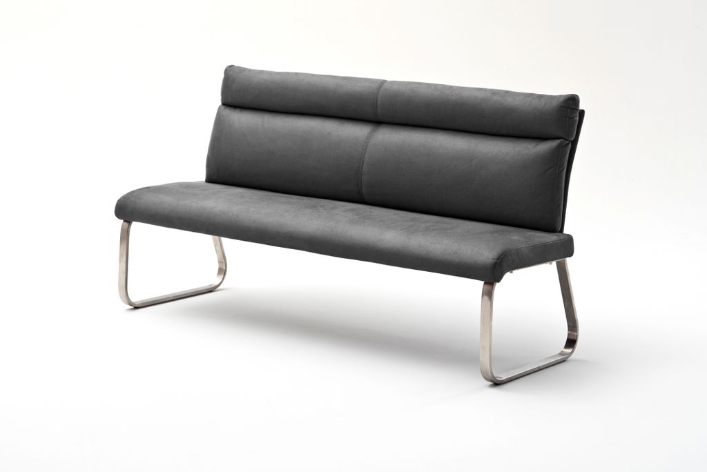 Rabea,Bank, 180cm breit,Edelstahlgestell, Antiklook grau