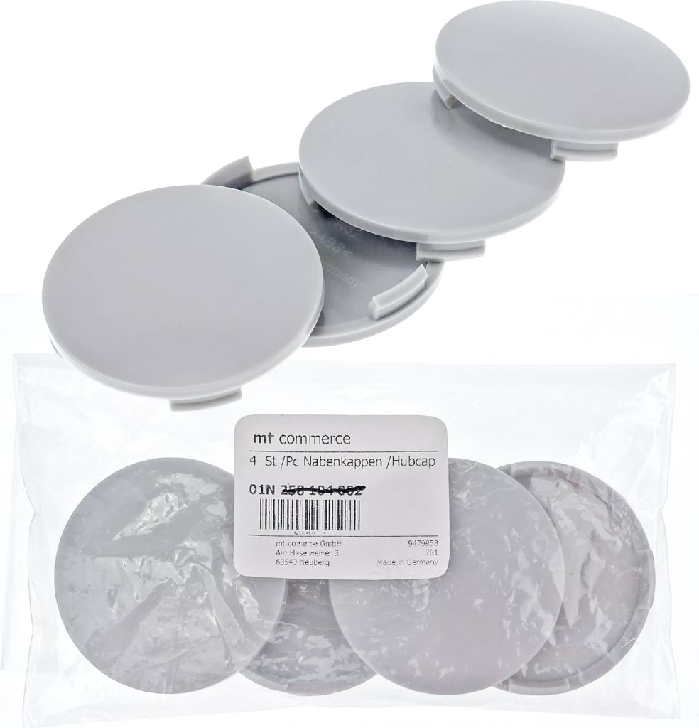 4X 64mm Nabenkappen Felgen Deckel Kappen Grau Gewölbt kompatibel mit Alutec Rial Anzio