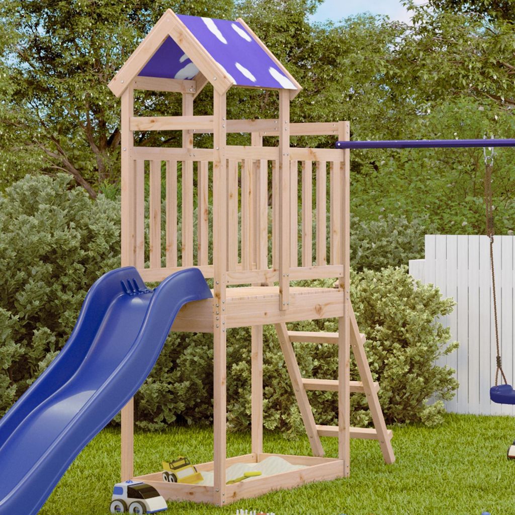vidaXL Torre gioco marrone 52,5 x 110,5 x 215 cm Legno di Immagine del prodotto 