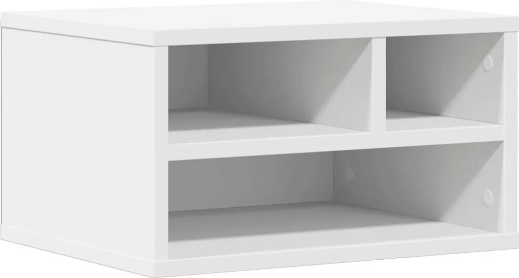 Support d'imprimante blanc bois pour libérer l'espace bureau encombré